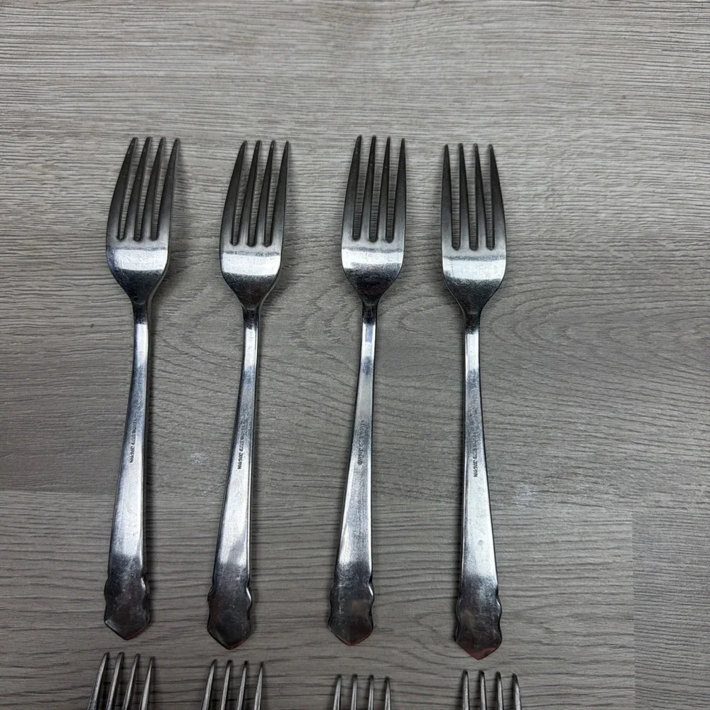 National Stainless Made In Japan Stainless Steel Forks Lot Of 8